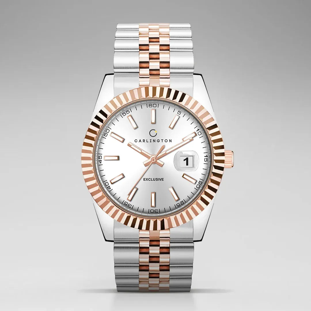 Exclusive 811 Two Tone Silver Gents Analog Watch