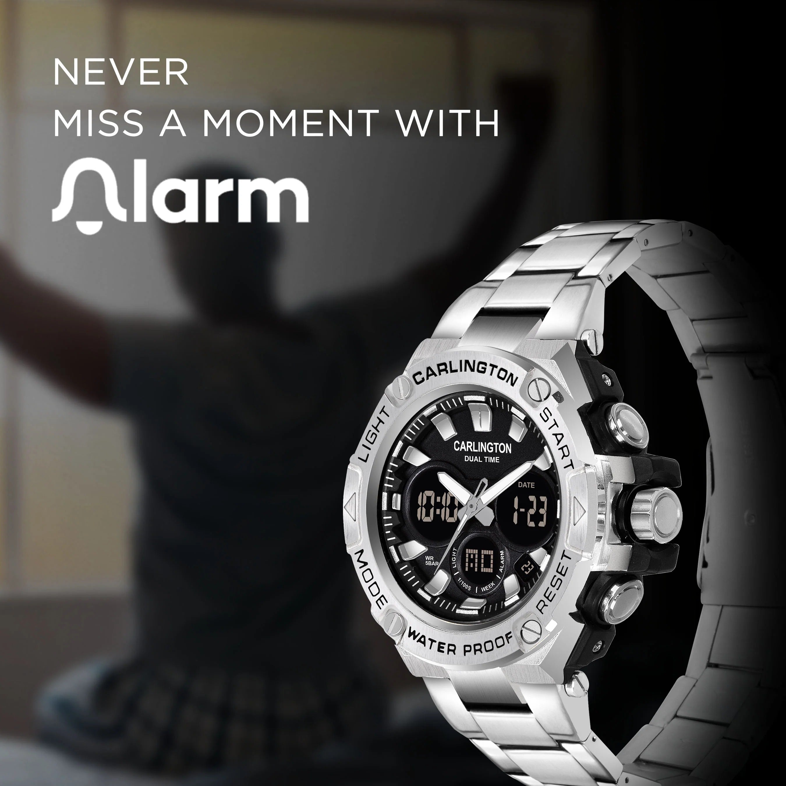 07 Steel Analog Digital Sports Watch