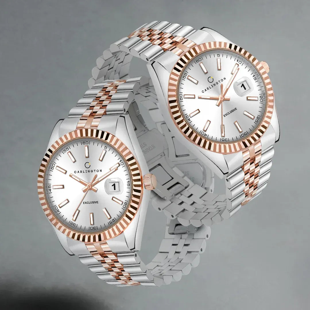 Exclusive 811 Two Tone Silver Gents Analog Watch