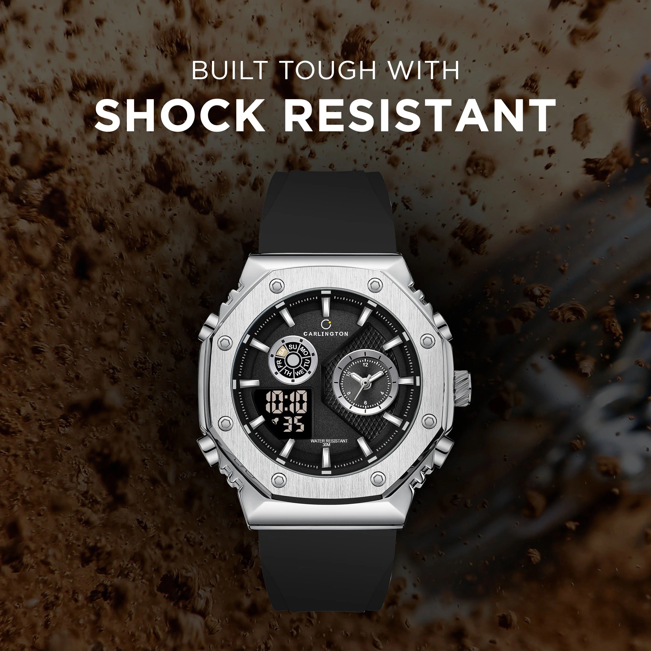 07 Steel Analog Digital Sports Watch AS4