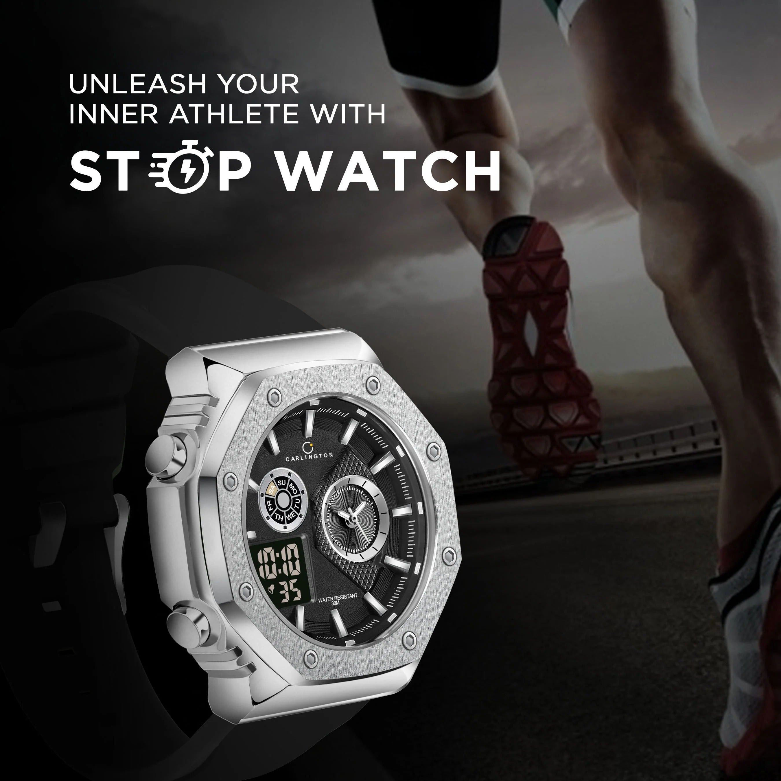 07 Steel Analog Digital Sports Watch AS4